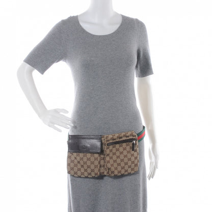 Gucci GG Monogram Web Double Pocket Belt Bag Ebony 2 of 8