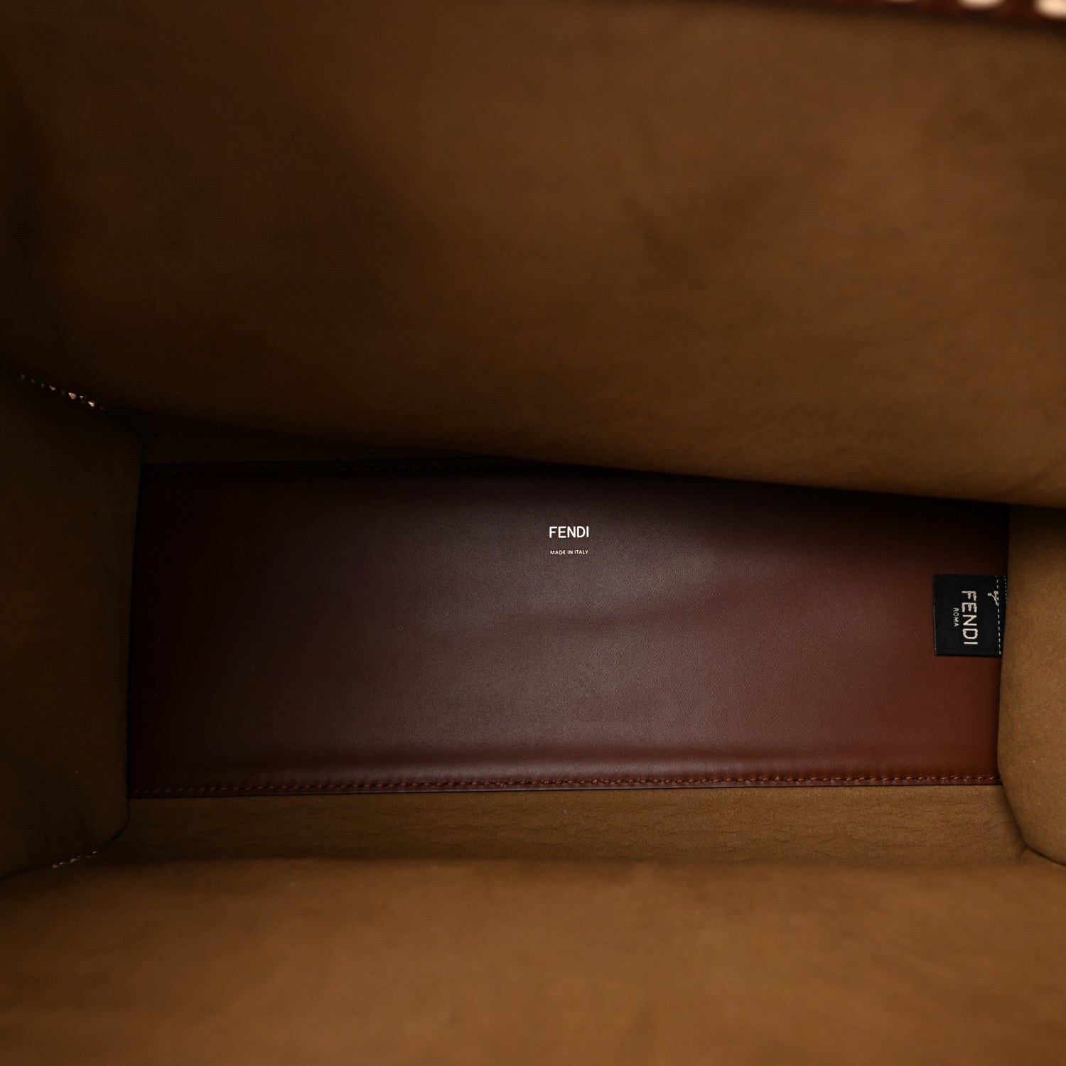 Fendi Vitello King Plexiglass Macro Stitchings Medium Fendi Sunshine Shopper Tote Praline 4 of 12