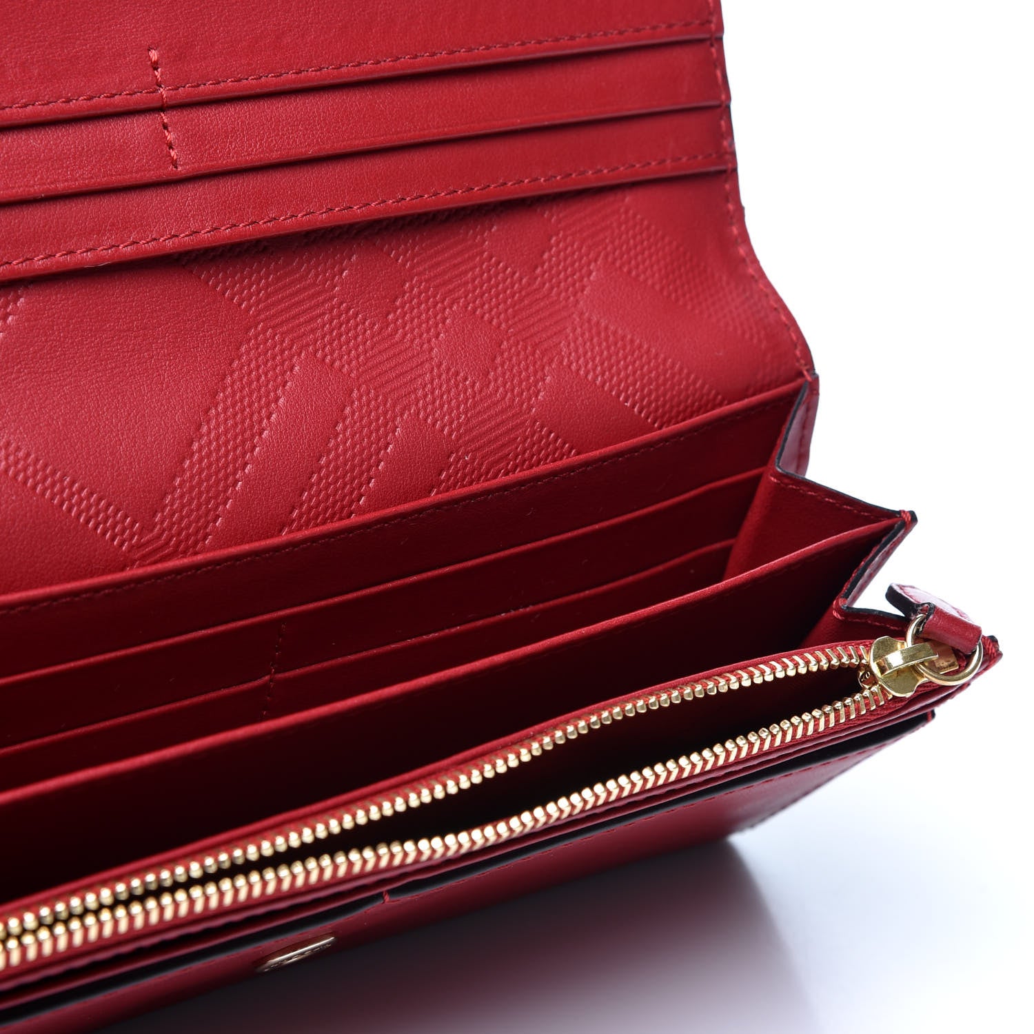 Burberry Smooth Calfskin Continental Flap Wallet Red 5 of 9