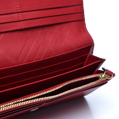 Burberry Smooth Calfskin Continental Flap Wallet Red 5 of 9