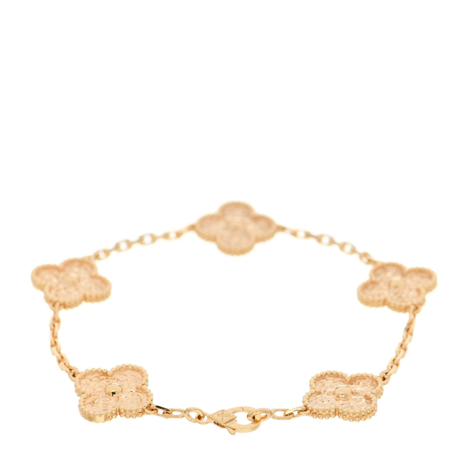 Van Cleef & Arpels 18K Yellow Gold 5 Motifs Vintage Alhambra Bracelet 2 of 3