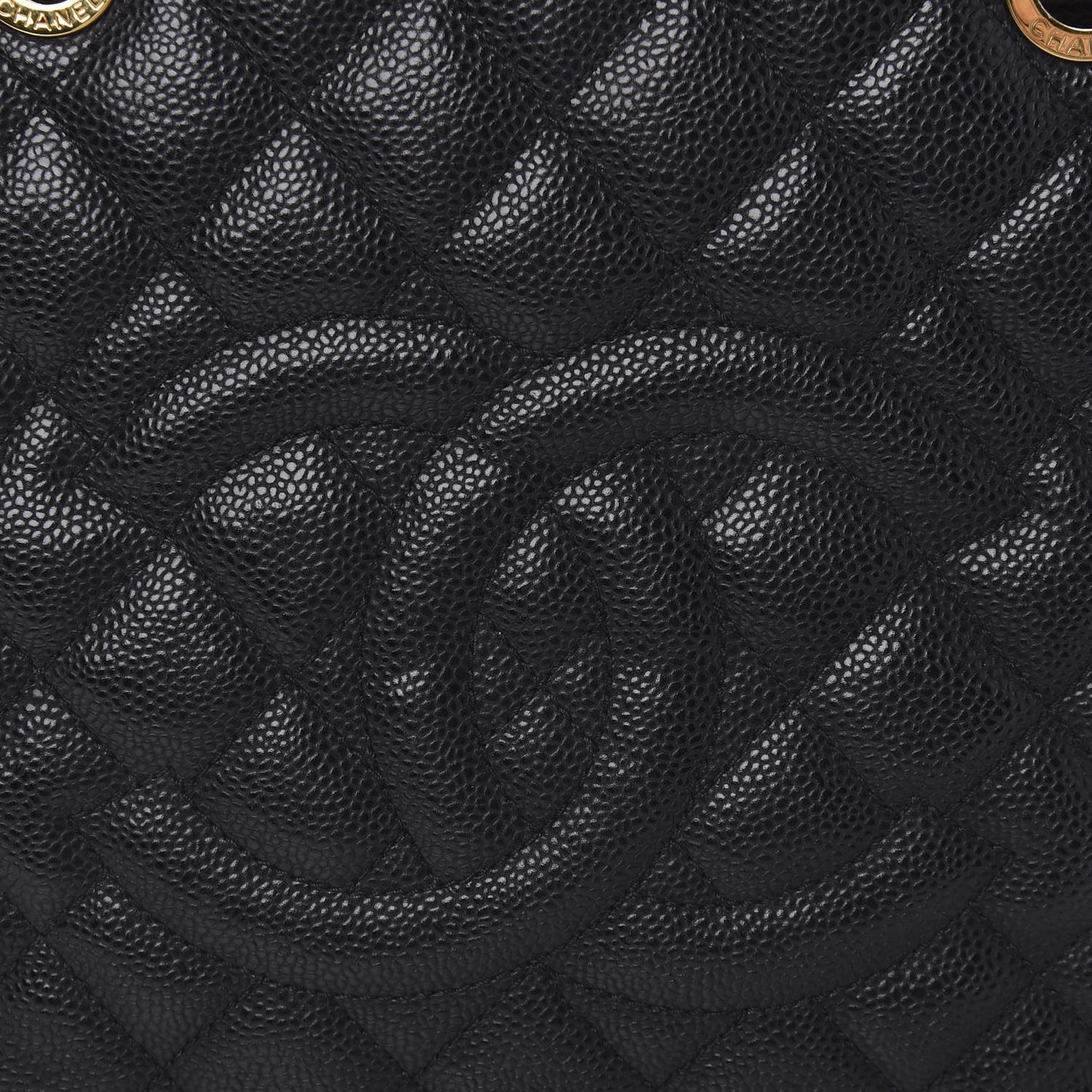 Caviar Quilted Grand Shopping Tote GST Black