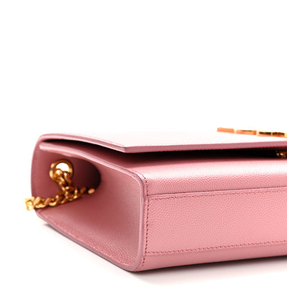 Saint Laurent Grain De Poudre Medium Classic Monogram Kate Satchel Dark Rose 8 of 10