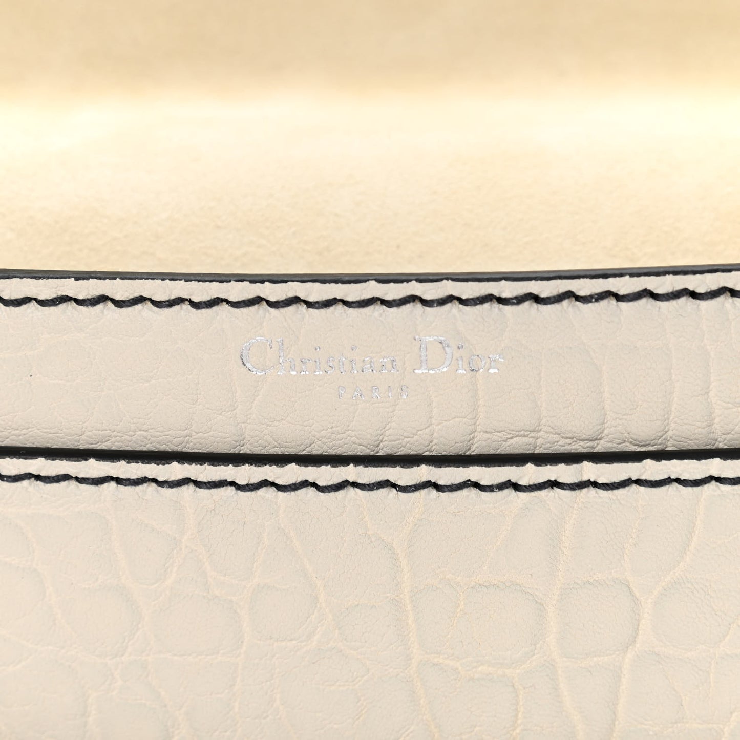 Canyon Grained Lambskin J'Adior Chain Flap Bag Off White