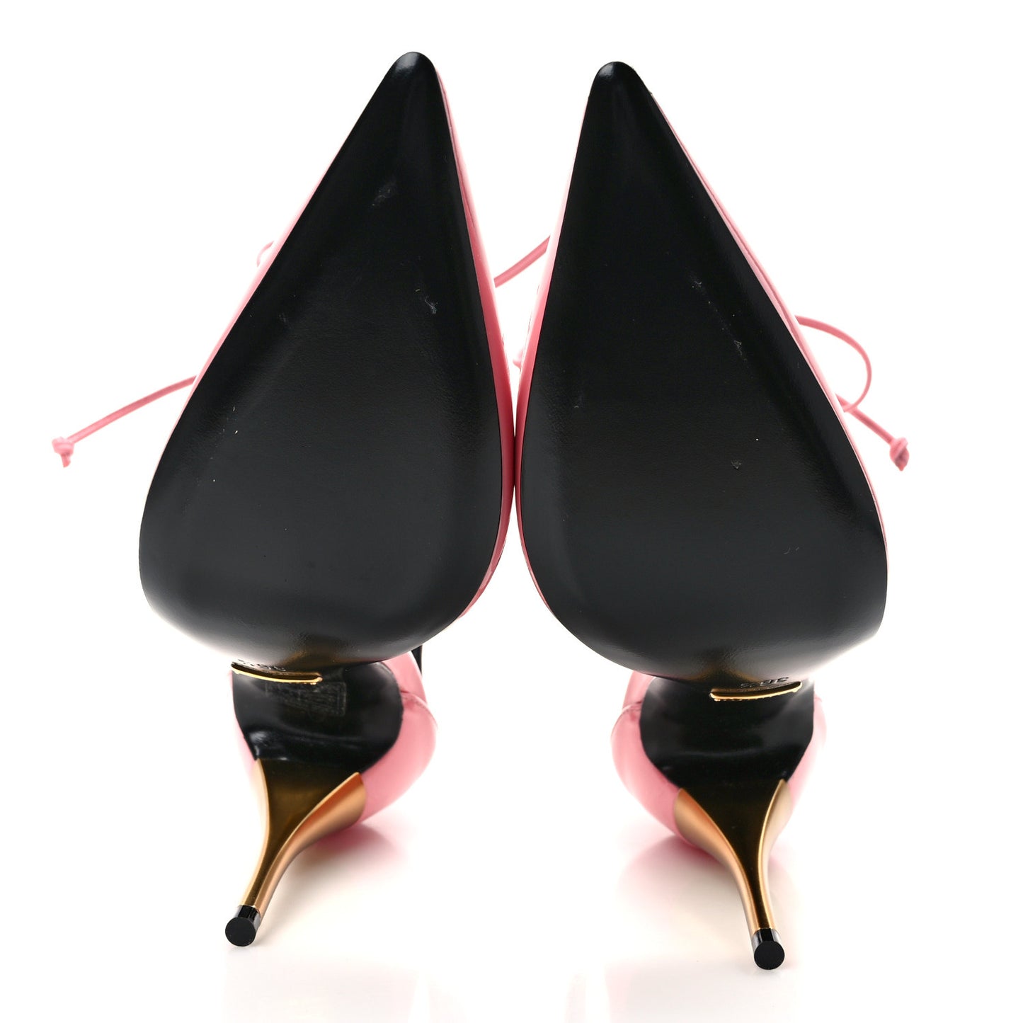 Vitello Vernice Soft Nappa Priscilla Ankle Cuff Pumps 36.5 Butterfly Pink