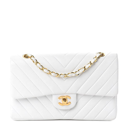 Chanel Calfskin Chevron Quilted Medium Double Flap White 1 of 10