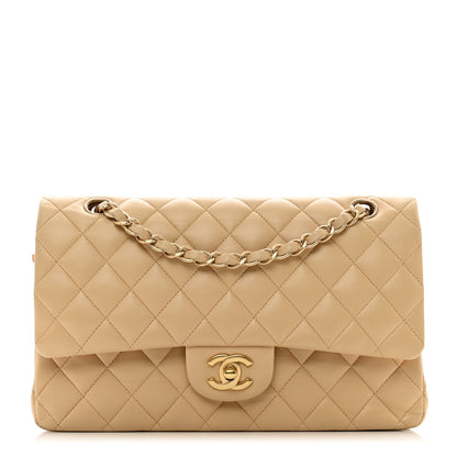 Chanel Lambskin Quilted Medium Double Flap Beige 1 of 12