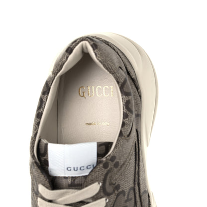 Gucci Maxi GG Supreme Monogram Gucci 100 Womens Rhyton Sneakers 39 Beige Ebony 9 of 11