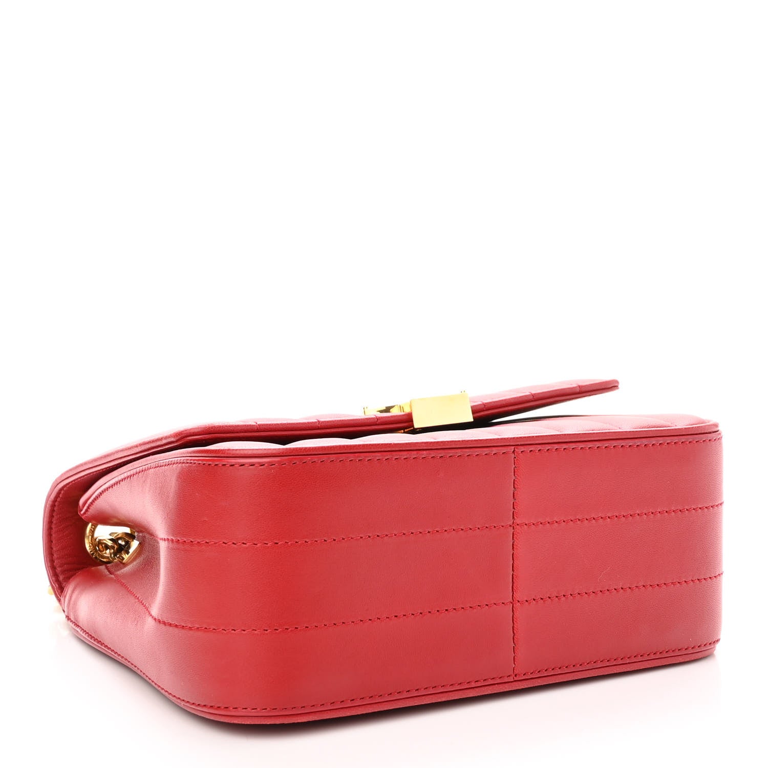 Saint Laurent Lambskin Matelasse Monogram Medium Vicky Chain Bag Rouge Eros 4 of 11