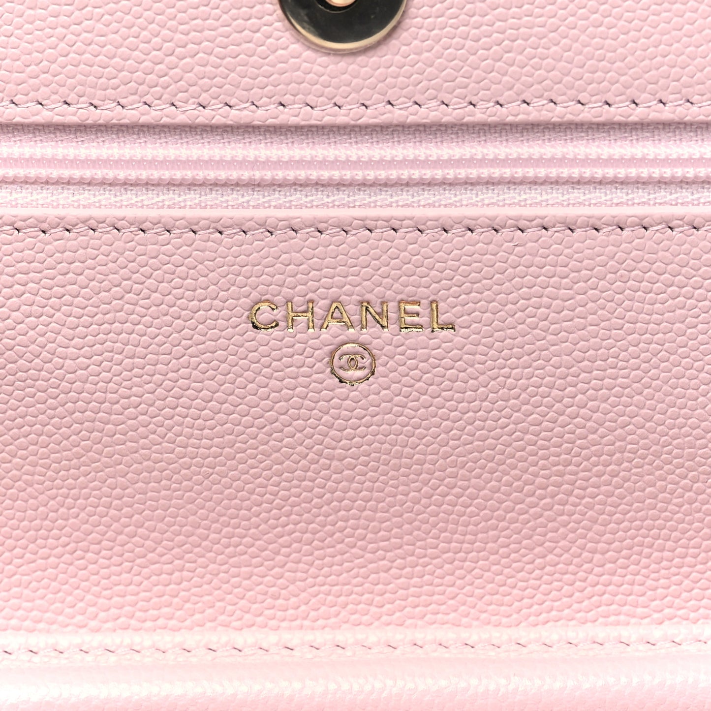 Caviar Quilted Crystal CC Wallet On Chain WOC Light Pink