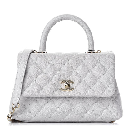 Chanel Caviar Quilted Mini Coco Handle Flap Light Grey 1 of 11