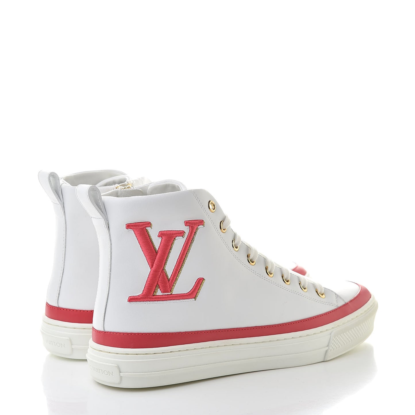 Calfskin LV Stellar Sneaker Boots 38 White Framboise