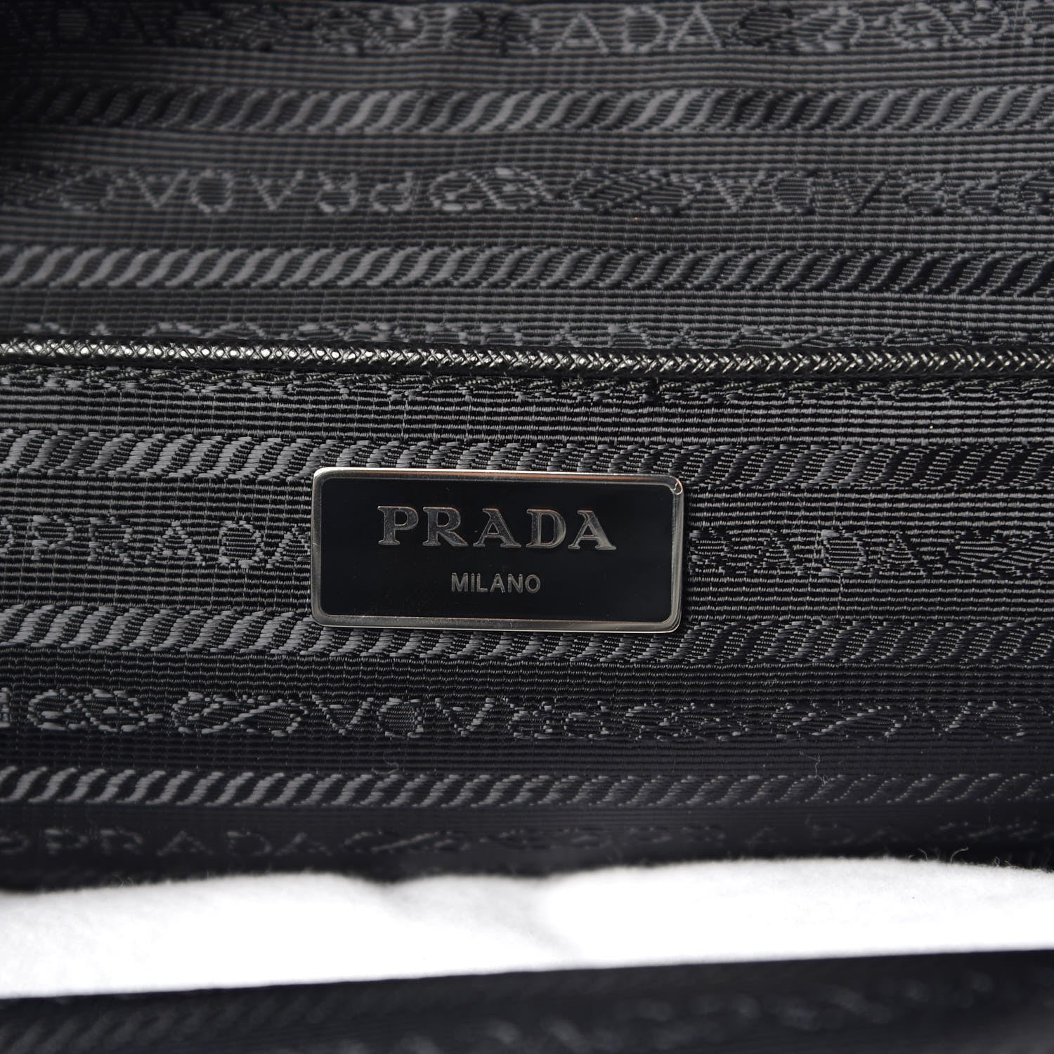 Prada Tessuto Nylon Saffiano Tote Black 6 of 10