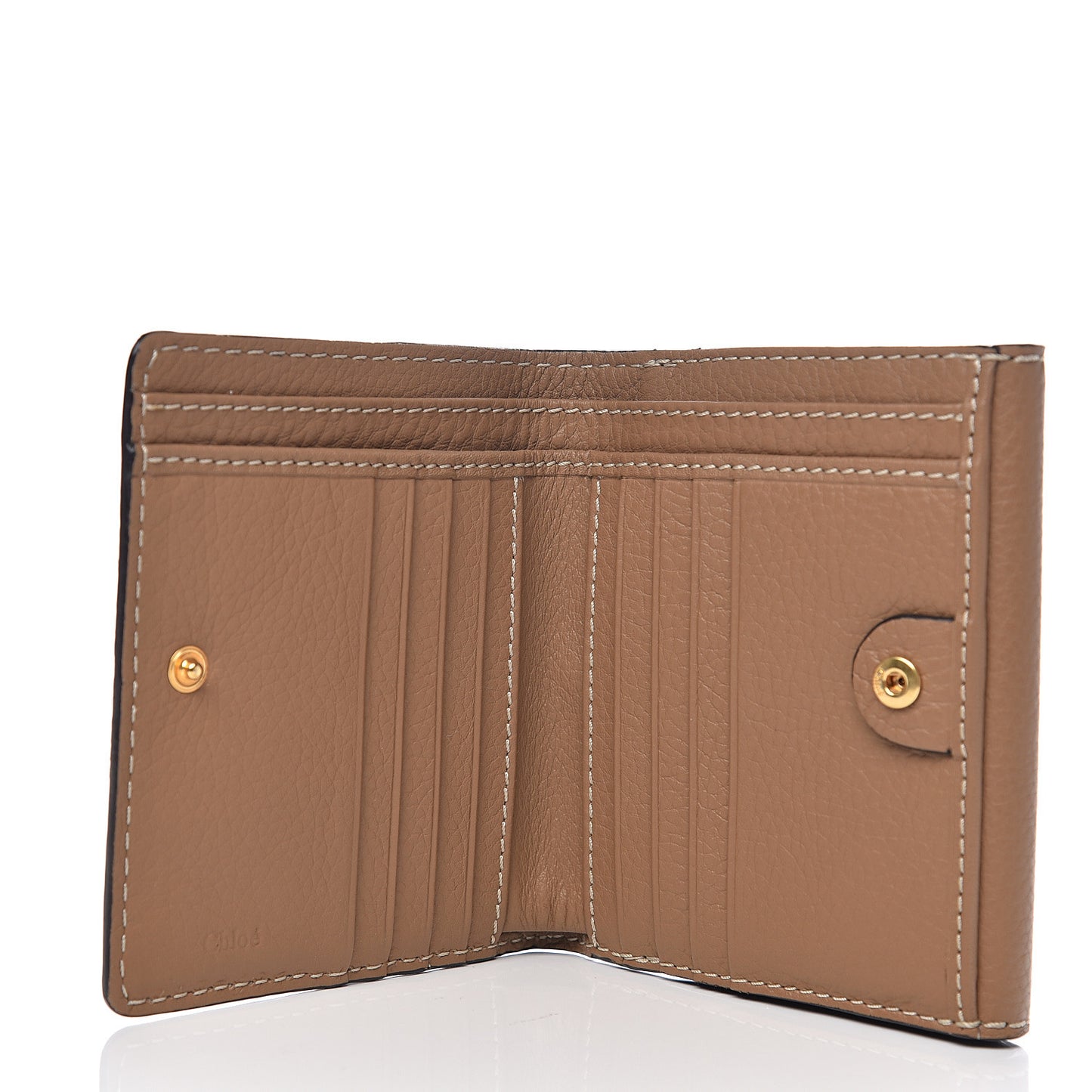 Grained Calfskin Marcie Square Wallet Nut