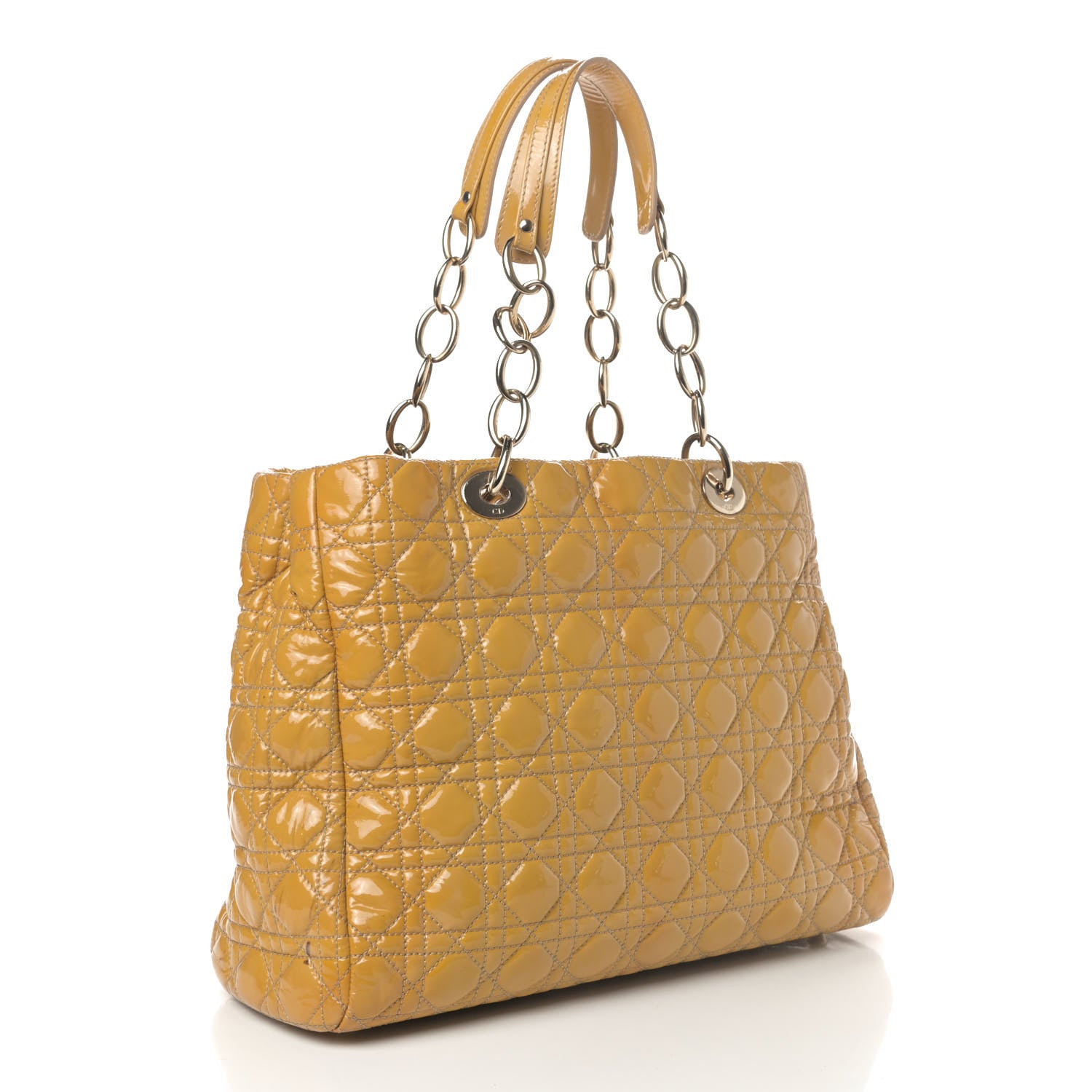 Christian Dior Patent Cannage Large Dior Soft Shopping Tote Beige 2 of 4
