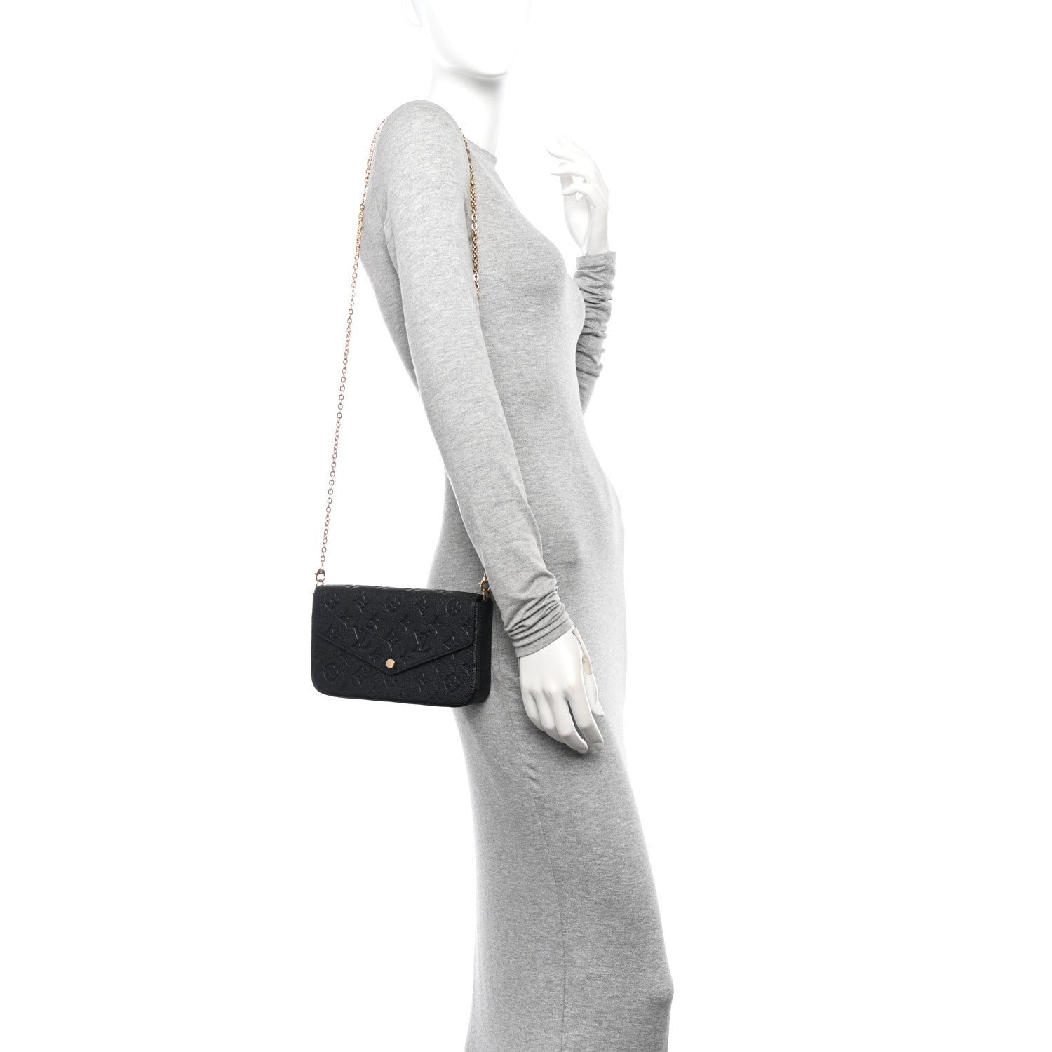Louis Vuitton Empreinte Pochette Felicie Chain Wallet Black 2 of 12