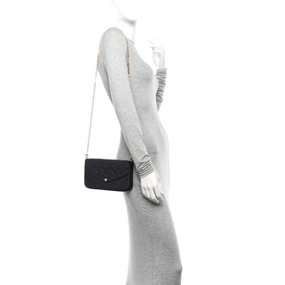 Louis Vuitton Empreinte Pochette Felicie Chain Wallet Black 2 of 12