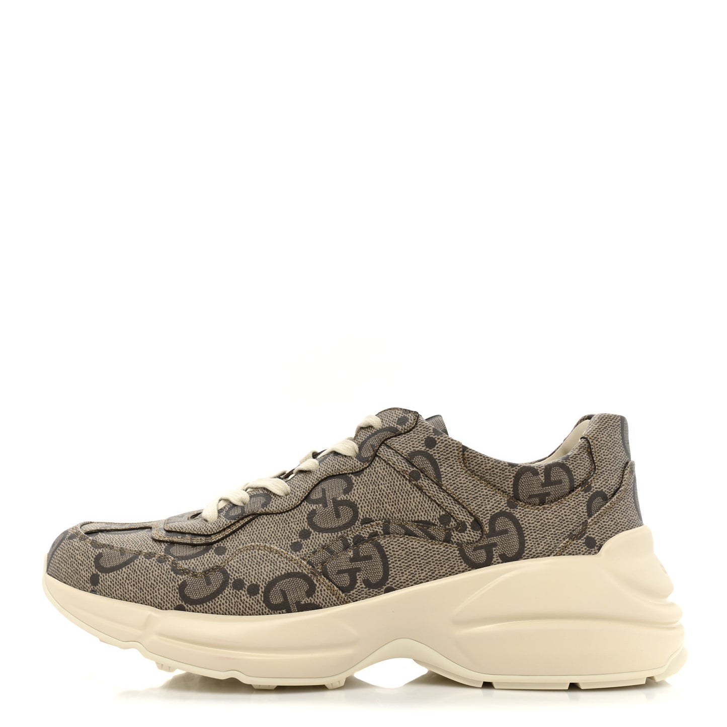 Maxi GG Supreme Monogram Gucci 100 Mens Rhyton Sneakers 9 Beige Ebony