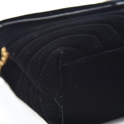 Saint Laurent Velvet Y Quilted Monogram Small Loulou Chain Satchel Black 8 of 11