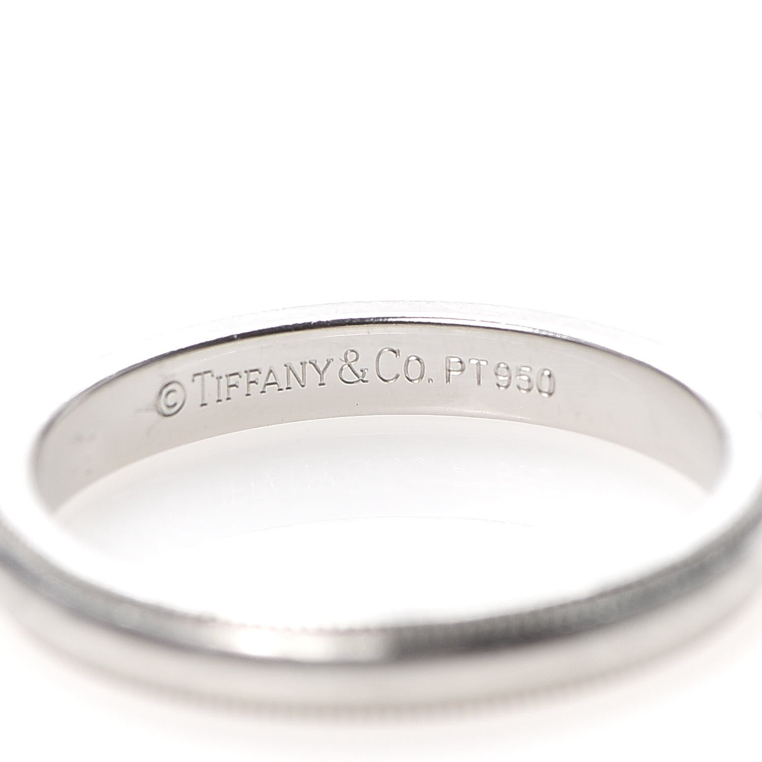 Tiffany Platinum 3mm Milgrain Wedding Band Ring 56 7.5 4 of 4
