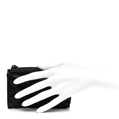 Chanel Lambskin Quilted Zip Card Holder So Black 2 of 8