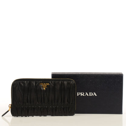 Prada Nappa Gaufre Zip Around Wallet Nero Black 7 of 11