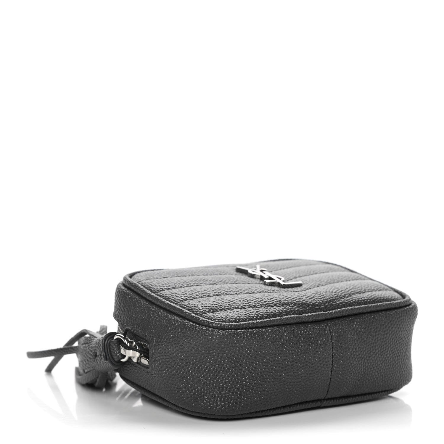 Saint Laurent Grain De Poudre Matelasse Monogram Baby Lou Camera Bag Dark Smog 4 of 11