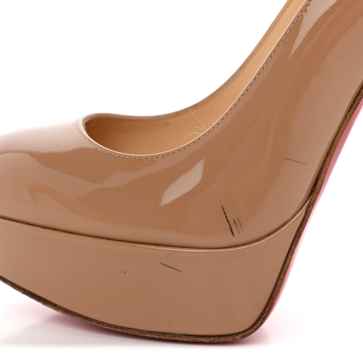 Christian Louboutin Patent Bianca 120 Pumps 35 Nude 8 of 11