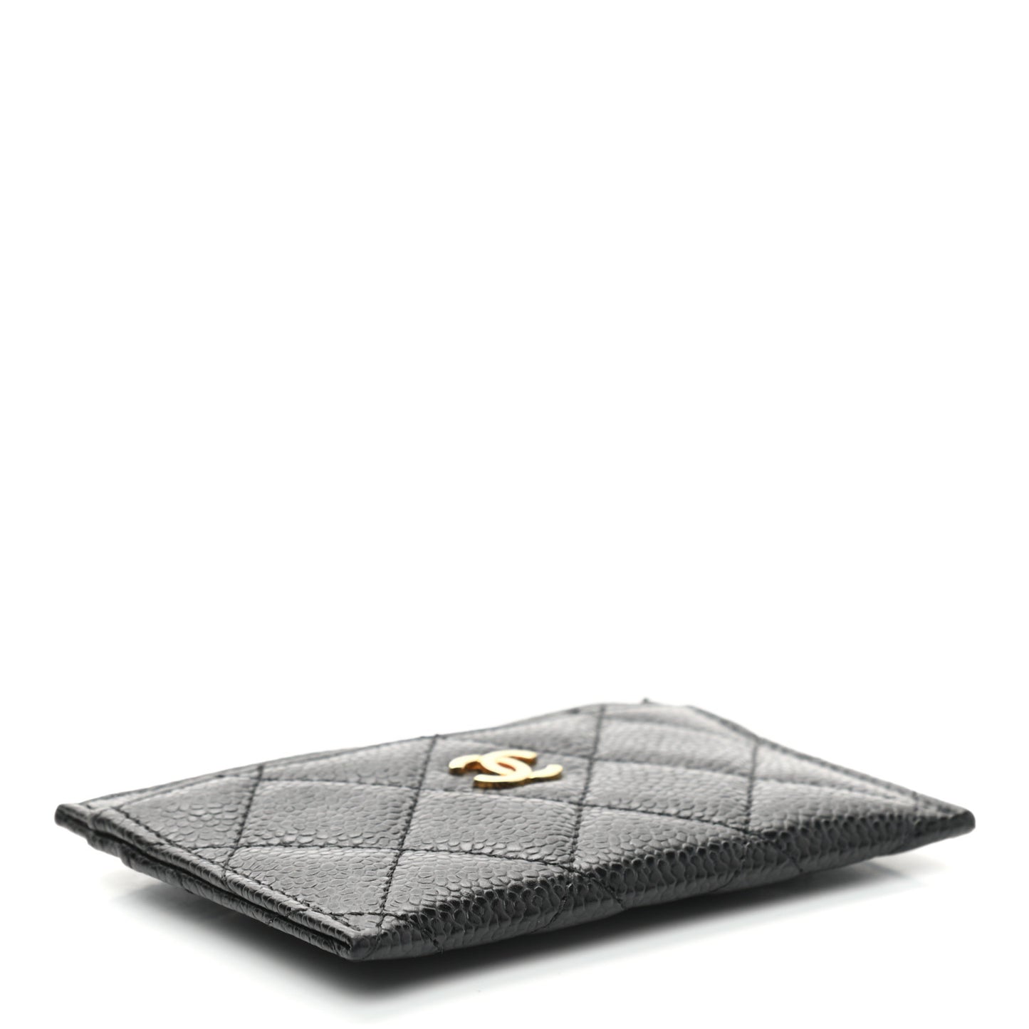 Caviar Quilted Card Holder Black