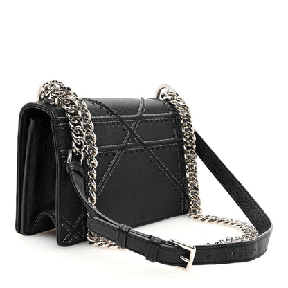 Christian Dior Grained Calfskin Perforated Diorama Flap Bag Black 3 of 10