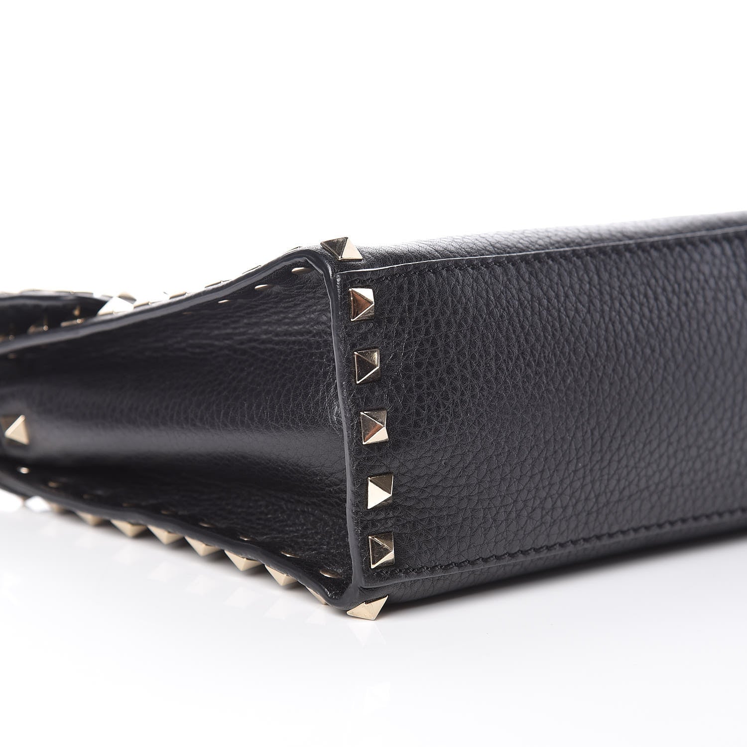 Valentino Garavani Pebbled Calfskin Small Rockstud Single Handle Flap Bag Black 5 of 8