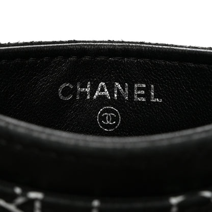 Chanel Lambskin Camellia Embossed Card Holder Black White 6 of 8