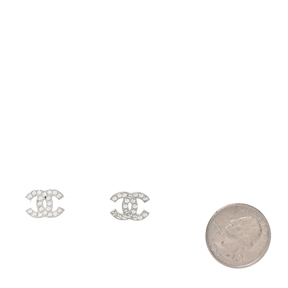 Crystal CC Earrings Silver