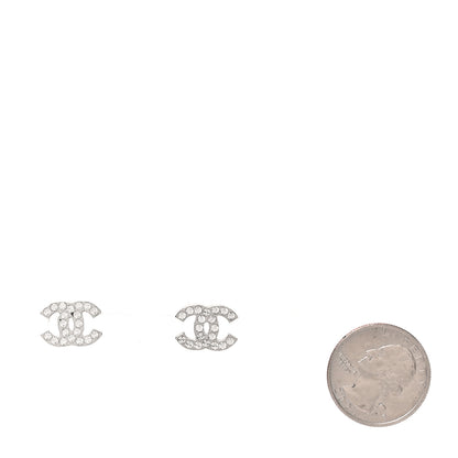 Chanel Crystal CC Earrings Silver 7 of 12