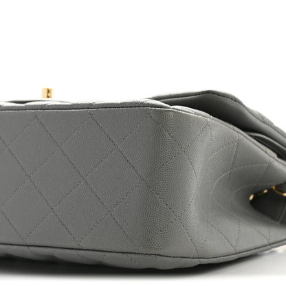 Chanel Caviar Quilted Jumbo Double Flap Grey 10 of 13