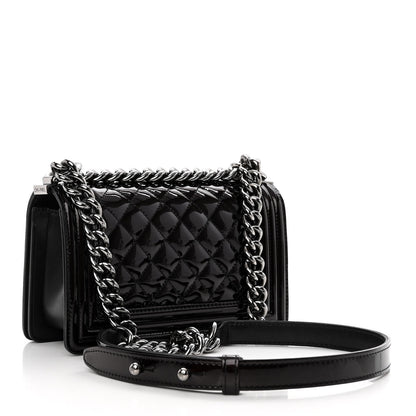Chanel Patent Calfskin Quilted Small Boy Flap Black 3 of 10