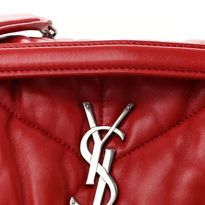Saint Laurent Lambskin Quilted Small Loulou Puffer Monogram Chain Satchel Red 8 of 11