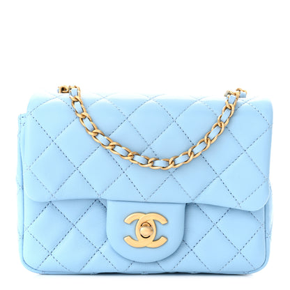 Chanel Lambskin Quilted Mini Pearl Crush Flap Light Blue 1 of 11
