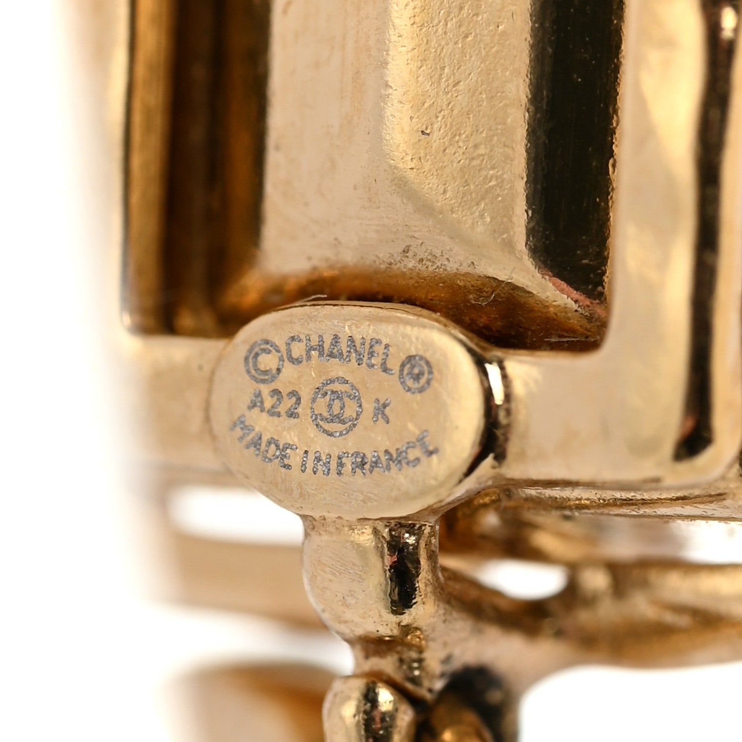 Chanel Crystal Tweed CC Drop Earrings Pink Gold 4 of 5