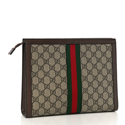 Gucci GG Supreme Monogram Web Ophidia Pouch Brown 3 of 14