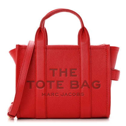 Marc Jacobs Grained Calfskin Small The Tote Bag Red 1 of 11