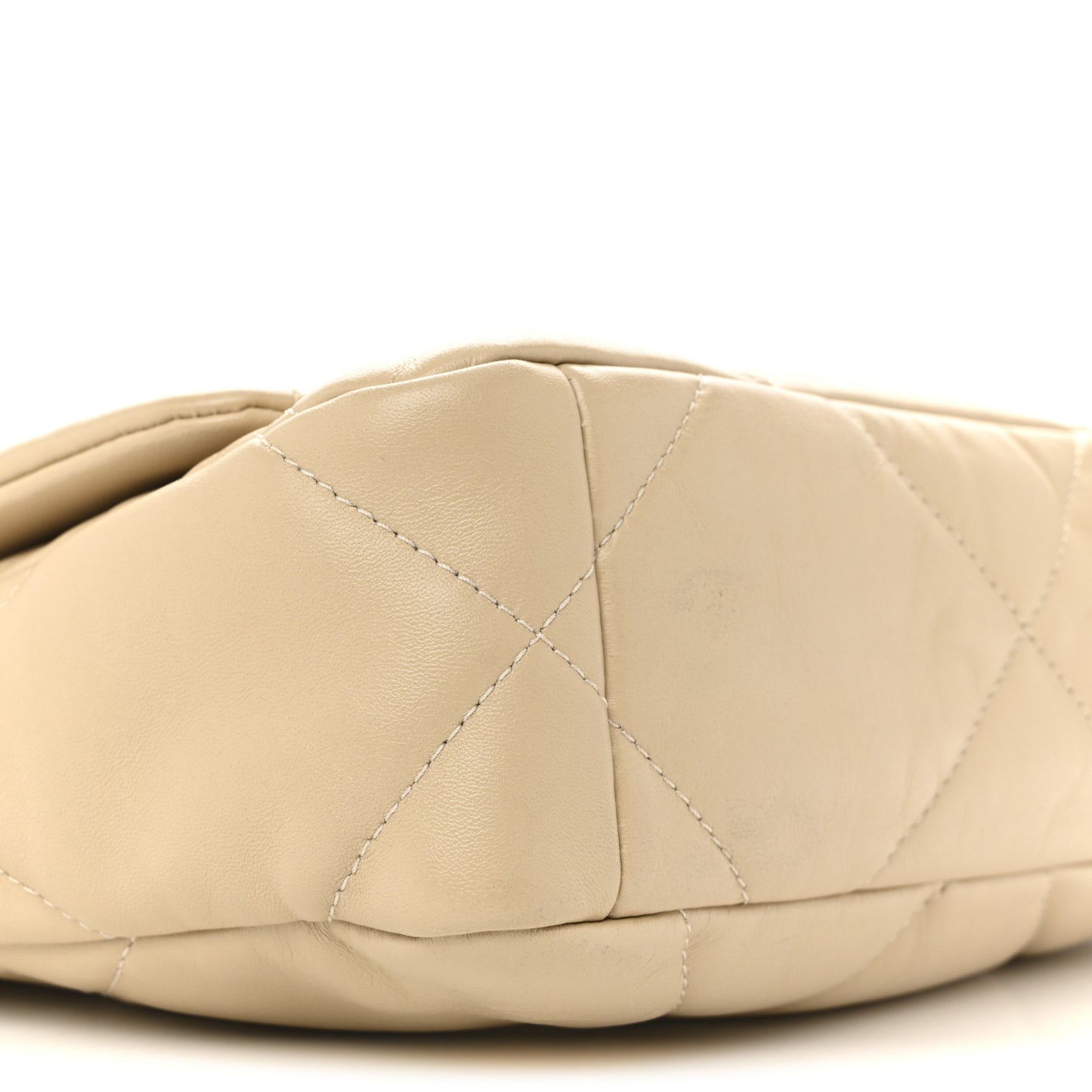 Lambskin Quilted Medium Chanel 19 Flap Light Beige