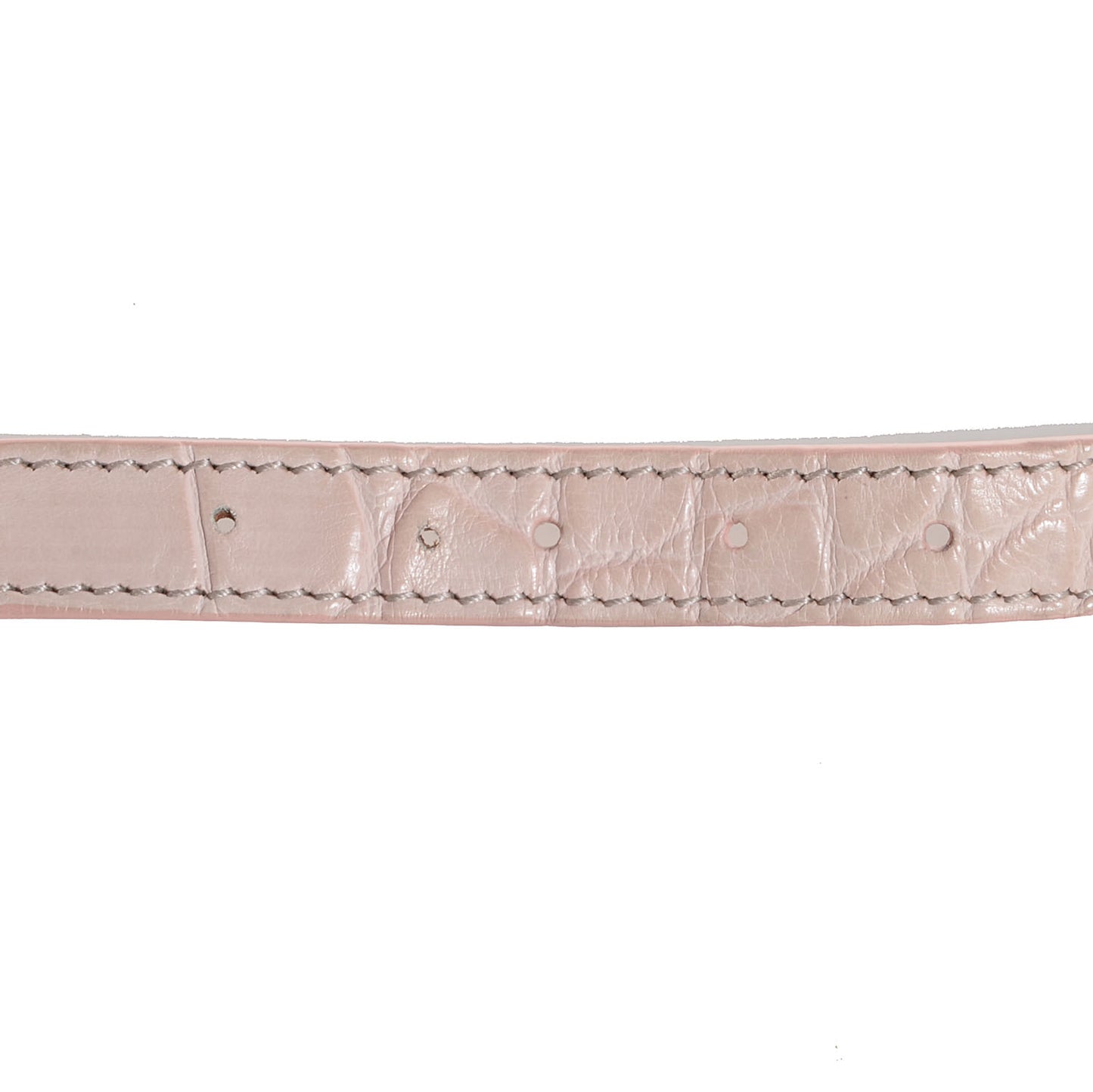 Agneau Classic Silver Hardware Croco Double Tour Bracelet Bois De Rose