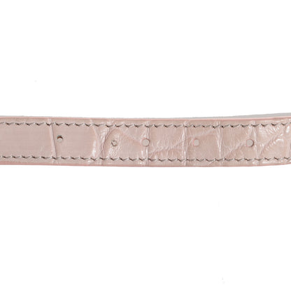 Balenciaga Agneau Classic Silver Hardware Croco Double Tour Bracelet Bois De Rose 7 of 8