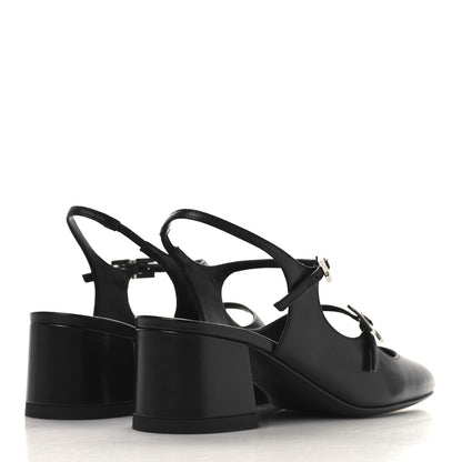 Hermes Goatskin Jackie 50 Pumps 37 Black 5 of 10