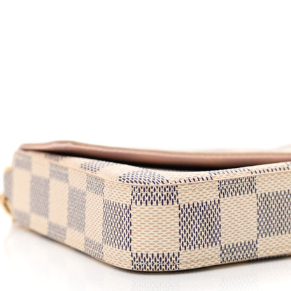Louis Vuitton Damier Azur Pochette Felicie Chain Wallet Rose Ballerine 10 of 12