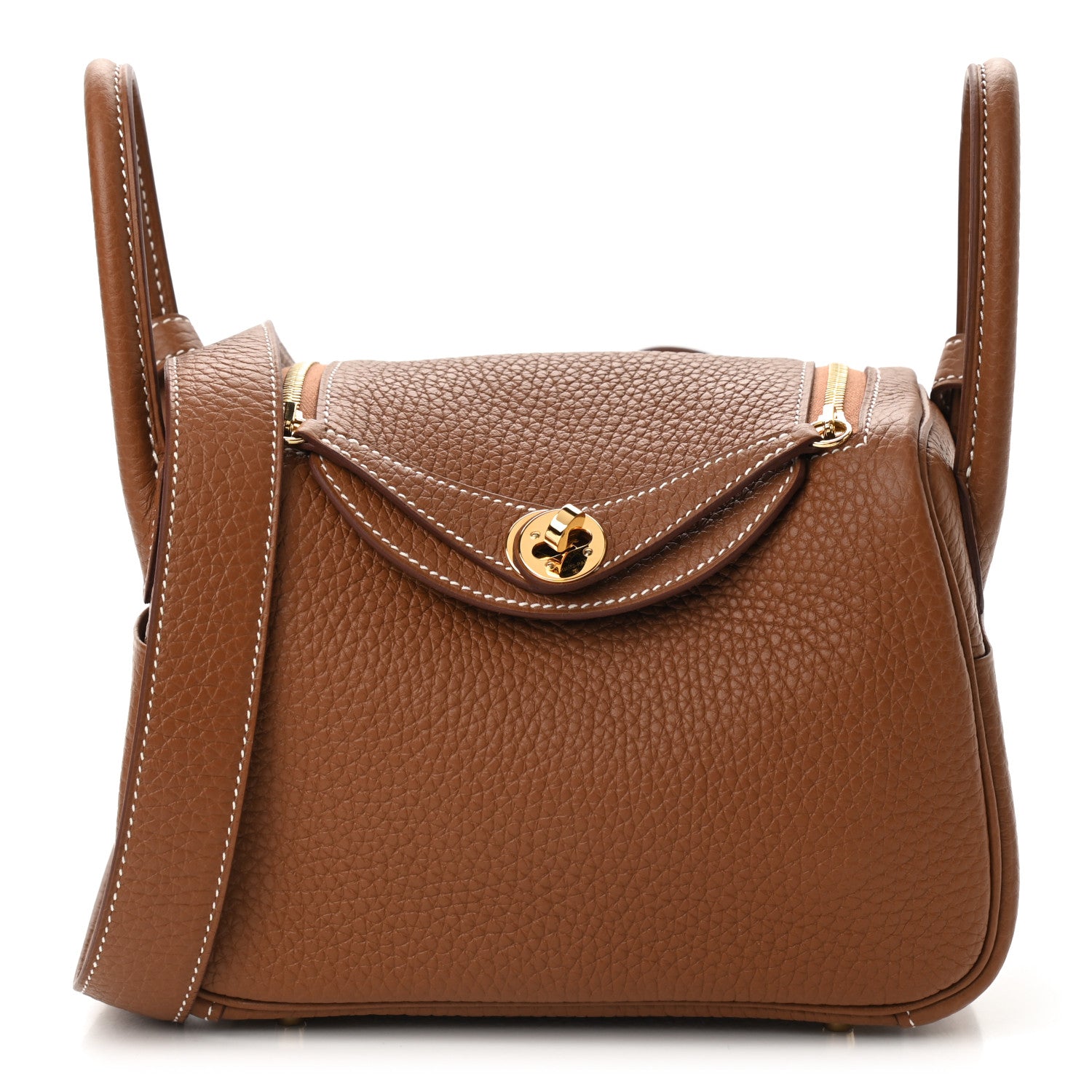 Hermes Taurillon Clemence Mini Lindy 20 Gold 1 of 9