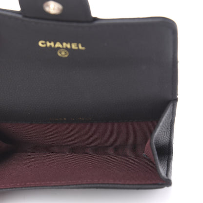 Chanel Matte Caviar Chevron Quilted Flap Card Holder Black 5 of 12