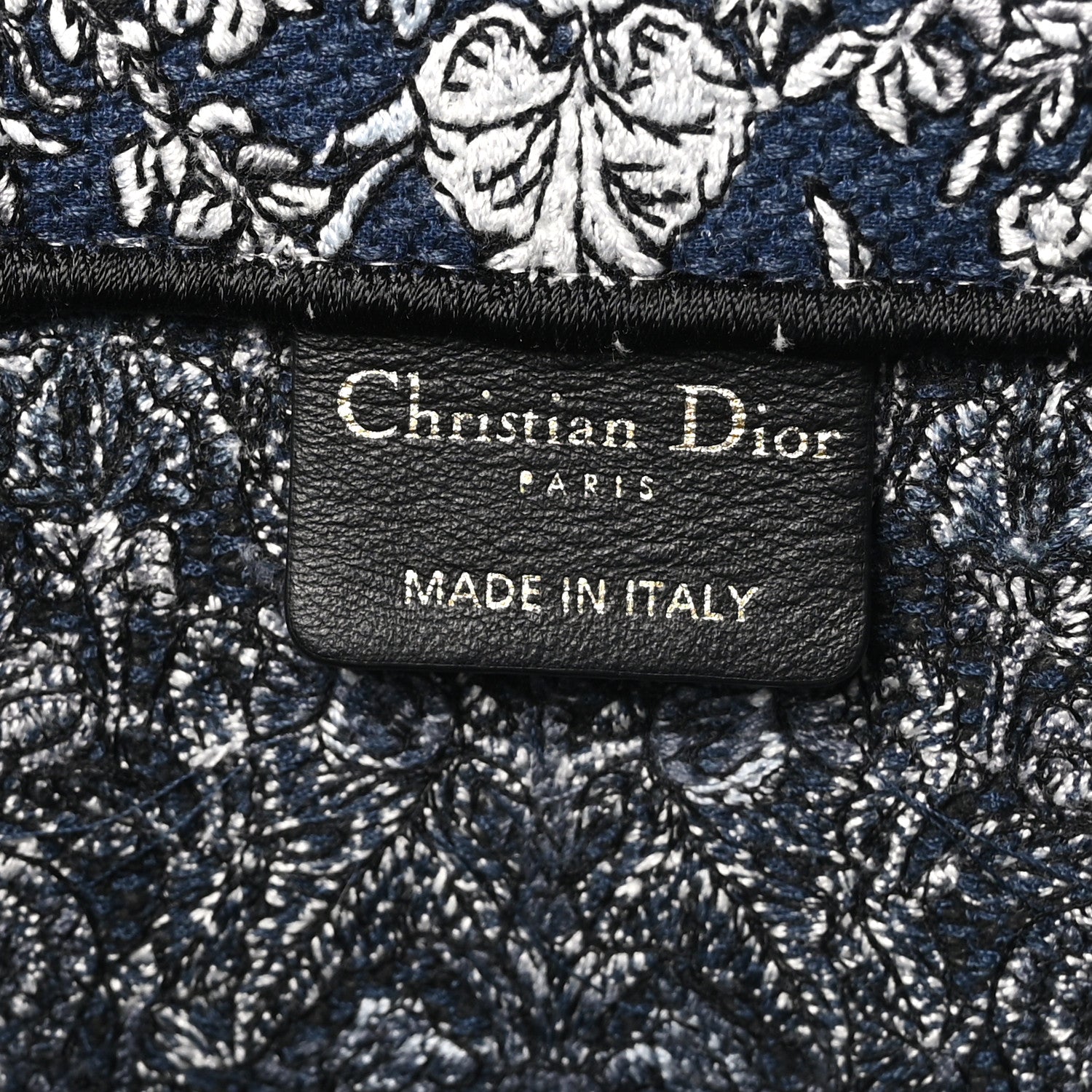Christian Dior Canvas Embroidered Medium Around The World Book Tote Blue 6 of 10