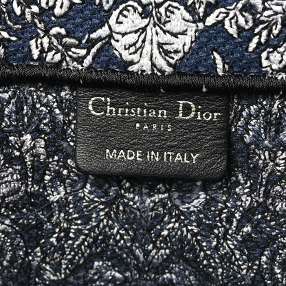 Christian Dior Canvas Embroidered Medium Around The World Book Tote Blue 6 of 10